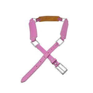 Sangiorgio Size L Pink Leather Belt Silver Studded Linked Italy